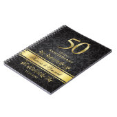 Gold Swirls Black Damask 50 Wedding Jubileum Notitieboek (Linkerzijde)