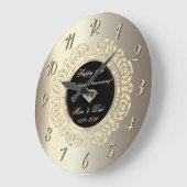 Gold Swirls Champagne 50e bruiloft Jubileum Grote Klok (Hoek)