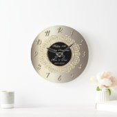 Gold Swirls Champagne 50e bruiloft Jubileum Grote Klok (Huis)