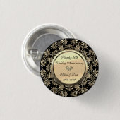 Gold Swirls Diamond 50th Wedding Jubileum Ronde Button 3,2 Cm (Voorkant /achterkant)