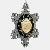 Gold Swirls Diamond 50th Wedding Jubileum Tin Sneeuwvlok Ornament (Links)