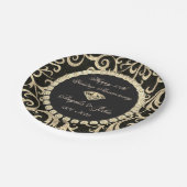 Gold Swirls Diamonds 50th Wedding Anniversar Papieren Bordje (Gekanteld)