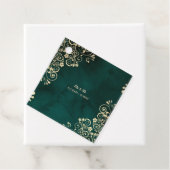 Gold Swirls Emerald Green Wedding  Bedankjes Labels (In situ)