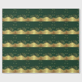 Gold Swirls en Donkergroen Cadeaupapier (Vlak)