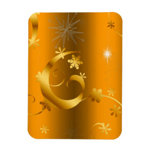 Gold Swirls en sterren Kerstmis Magneet