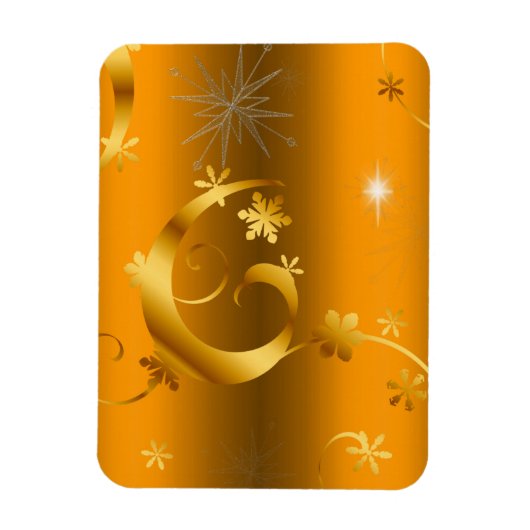 Gold Swirls en sterren Kerstmis Magneet (Verticaal)