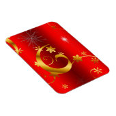 Gold Swirls en sterren Red Kerstmis Magneet (Rechterzijde)
