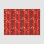 Gold Swirls en sterren Red Kerstmis Tissuepapier (Voorkant)