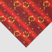 Gold Swirls en sterren Red Kerstmis Tissuepapier (Detail)