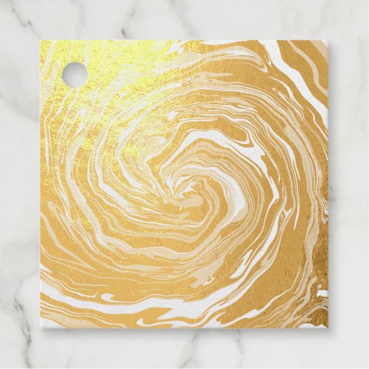 Gold Swirls Folie van en naar Bedankjes Labels (Voorkant)
