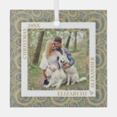 Gold Swirls-foto Glas Ornament (Voorkant)