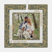 Gold Swirls-foto Glas Ornament (Achterkant)