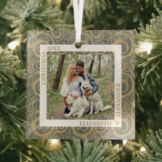 Gold Swirls-foto Glas Ornament (Insitu)