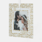 Gold Swirls-foto Glas Ornament (Voorkant links)