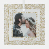 Gold Swirls-foto Glas Ornament (Voorkant)