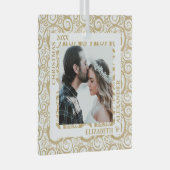 Gold Swirls-foto Glas Ornament (Voorkant Rechts)