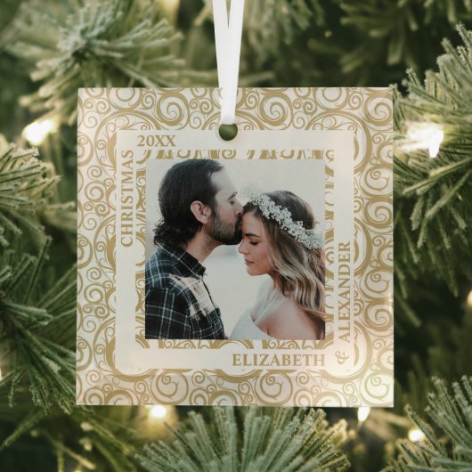 Gold Swirls-foto Glas Ornament (Insitu)