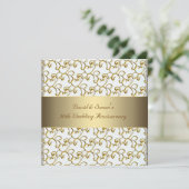 Gold Swirls Gold 50th Wedding Jubileum Party Kaart (Staand voorkant)