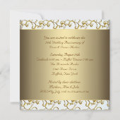 Gold Swirls Gold 50th Wedding Jubileum Party Kaart (Achterkant)