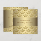 Gold Swirls Gold 50th Wedding Jubileum Party Kaart (Voorkant / Achterkant)