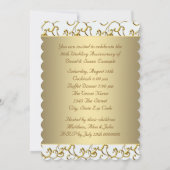 Gold Swirls Gold 50th Wedding Jubileum Party Kaart (Achterkant)