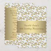 Gold Swirls Gold 50th Wedding Jubileum Party Kaart (Voorkant / Achterkant)