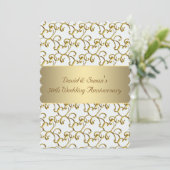Gold Swirls Gold 50th Wedding Jubileum Party Kaart (Staand voorkant)