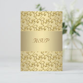 Gold Swirls Gold 50th Wedding Jubileum RSVP (Staand voorkant)