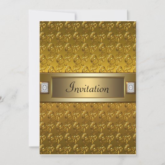 Gold Swirls Gold All Occasion Party Sjabloon Kaart (Voorkant)