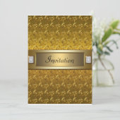Gold Swirls Gold All Occasion Party Sjabloon Kaart (Staand voorkant)