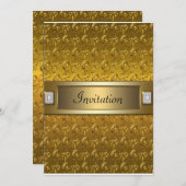 Gold Swirls Gold All Occasion Party Sjabloon Kaart (Voorkant / Achterkant)