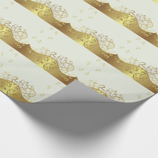Gold Swirls & Ivory Cadeaupapier (Hoek)