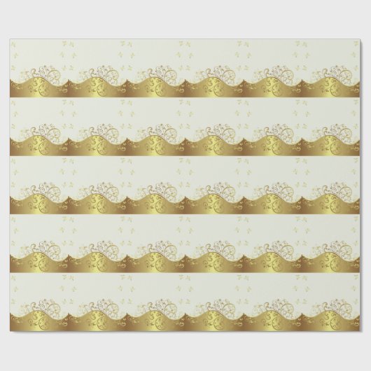 Gold Swirls & Ivory Cadeaupapier (Vlak)