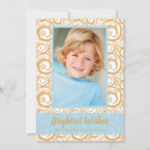 Gold Swirls-kerstfoto Kaart (Voorkant)