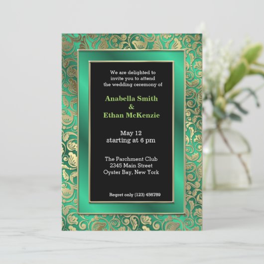 Gold Swirls * kies achtergrondkleur Kaart (Staand voorkant)