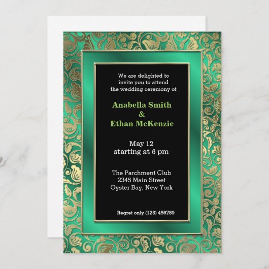 Gold Swirls * kies achtergrondkleur Kaart (Voorkant / Achterkant)