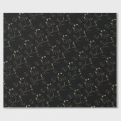 Gold Swirls op Black | Weddenschap Cadeaupapier (Vlak)