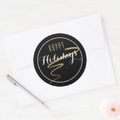Gold Swoosh Happy Holiday Sticker (Envelop)