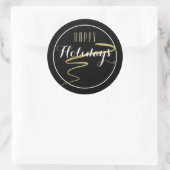 Gold Swoosh Happy Holiday Sticker (Tas)