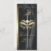 Gold Sword Masquerade Black - Uitnodiging voor nie (Voorkant)