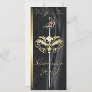 Gold Sword Masquerade Black - Uitnodiging voor nie
