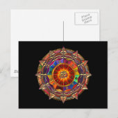 Gold Symbolic Sun Mandala Briefkaart (Voorkant / Achterkant)