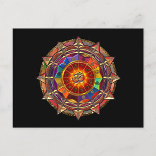 Gold Symbolic Sun Mandala Briefkaart