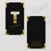 Gold T Initiaal en Visitekaartje aan de grenzen (Voorkant / Achterkant)