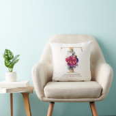 Gold T Monogram Floral Burgundy Red en Navy Blue Kussen (Stoel)