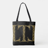 Gold T Monogram Initiaal Ontwerp op elke kleur Tote Bag (Achterkant)