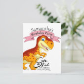 Gold T Rex, Happy Birthday Girl Briefkaart (Staand voorkant)