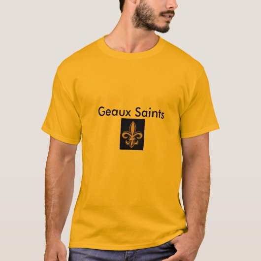 Gold t-shirt Geaux Saints (Voorkant)