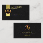 Gold Tab Black Marble Grunge Chauffeur-driver Visitekaartje (Voorkant / Achterkant)