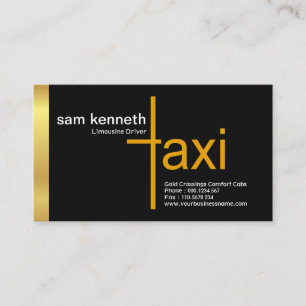 Gold Tab minimalistisch legant Plain Black Taxi Visitekaartje